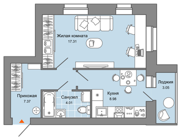 52,5 м², 1-комнатная квартира 5 300 000 ₽ - изображение 47