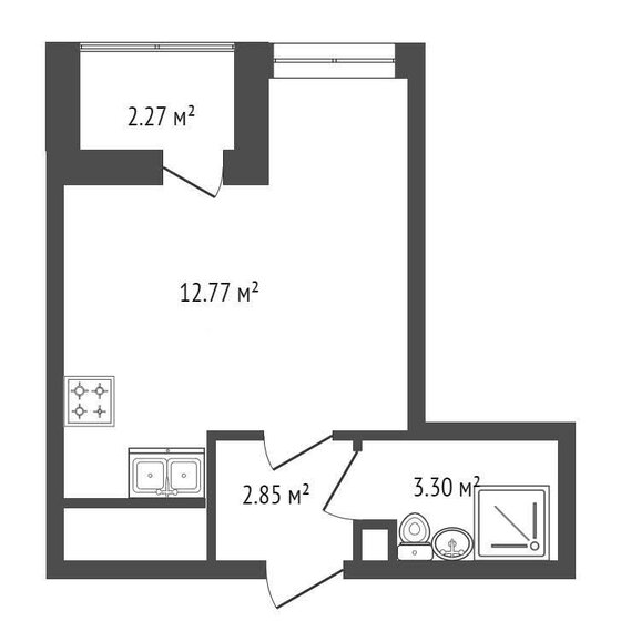 23,9 м², квартира-студия 7 100 000 ₽ - изображение 11