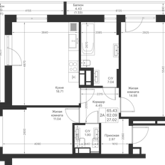 Квартира 65,4 м², 2-комнатная - изображение 2