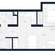 Квартира 36,8 м², студия - изображение 2