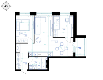 64,3 м², 1-комнатная квартира 9 067 710 ₽ - изображение 20