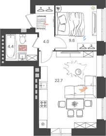 40,1 м², 1-комнатная квартира 5 515 755 ₽ - изображение 24