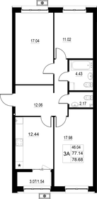 78,7 м², 3-комнатная квартира 10 960 000 ₽ - изображение 18