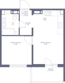35,5 м², 1-комнатная квартира 6 629 150 ₽ - изображение 89