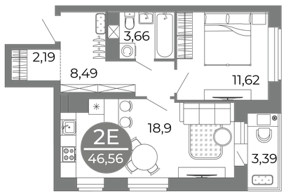 46,6 м², 2-комнатная квартира 5 929 844 ₽ - изображение 18