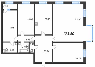 Квартира 173,7 м², 4-комнатная - изображение 1