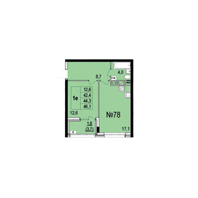 Квартира 44,3 м², 1-комнатная - изображение 1