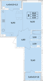 59,7 м², 2-комнатная квартира 7 044 600 ₽ - изображение 32