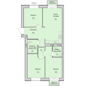 65 м², 3-комнатная квартира 4 250 000 ₽ - изображение 65