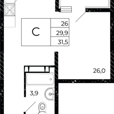 Квартира 31,5 м², студия - изображение 2