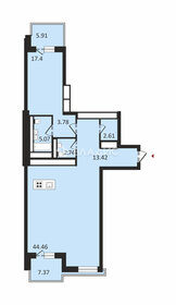 Квартира 105,6 м², 2-комнатная - изображение 1