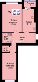 Квартира 53,6 м², 2-комнатная - изображение 1