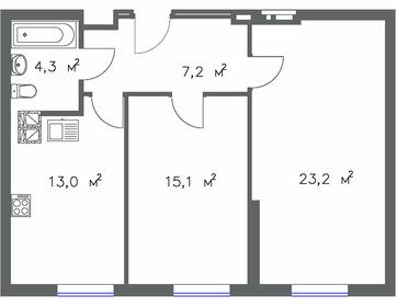 65 м², 3-комнатная квартира 4 100 000 ₽ - изображение 66