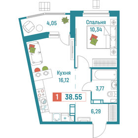 38,3 м², 1-комнатная квартира 7 447 342 ₽ - изображение 18