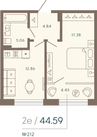 45,9 м², 1-комнатные апартаменты 35 693 368 ₽ - изображение 128