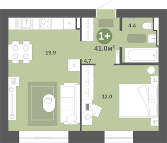 42,6 м², 1-комнатная квартира 3 790 000 ₽ - изображение 13