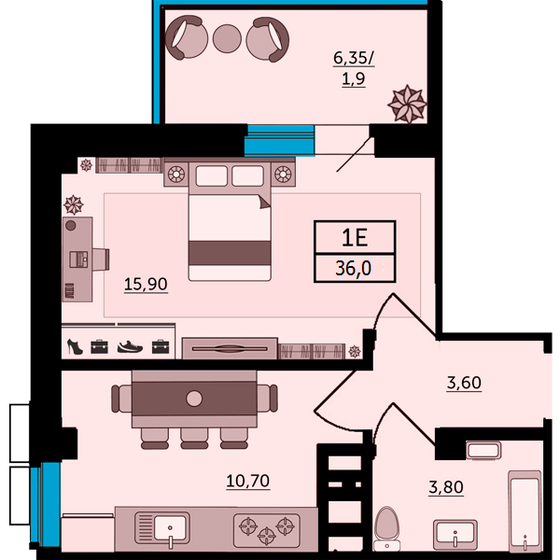 36,7 м², 1-комнатная квартира 4 968 000 ₽ - изображение 24