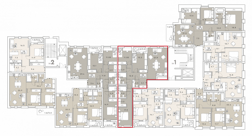 98,8 м², 2-комнатная квартира 28 160 850 ₽ - изображение 32