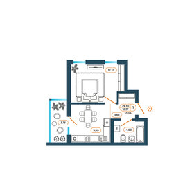 Квартира 33,1 м², 1-комнатная - изображение 1