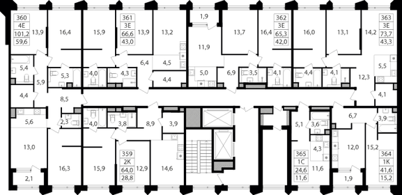 64,5 м², 2-комнатная квартира 27 528 600 ₽ - изображение 27