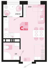 24,2 м², 1-комнатная квартира 4 283 400 ₽ - изображение 12