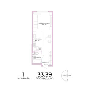 Квартира 33,4 м², 1-комнатная - изображение 1