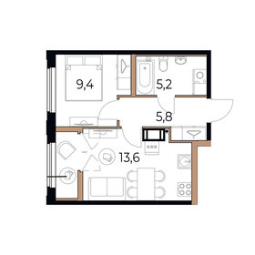 41,8 м², 1-комнатная квартира 4 190 000 ₽ - изображение 66