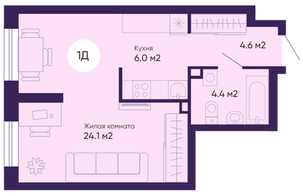 34,2 м², 1-комнатная квартира 8 500 000 ₽ - изображение 56