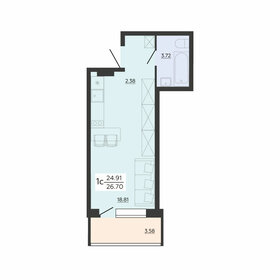 Квартира 26,7 м², 1-комнатная - изображение 1