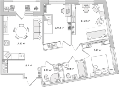 83,6 м², 3-комнатная квартира 11 183 138 ₽ - изображение 10