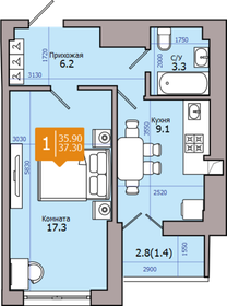 44,4 м², 1-комнатная квартира 5 700 000 ₽ - изображение 60