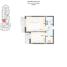 Квартира 74,7 м², 1-комнатные - изображение 3