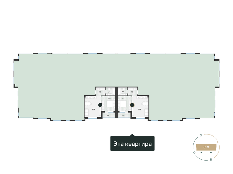 43,2 м², 1-комнатная квартира 5 700 000 ₽ - изображение 17