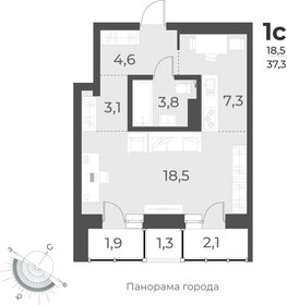 Квартира 37,3 м², 1-комнатная - изображение 1