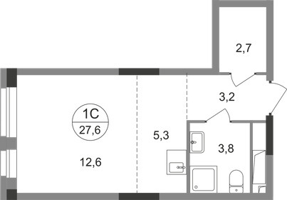 27,1 м², квартира-студия 8 182 590 ₽ - изображение 28