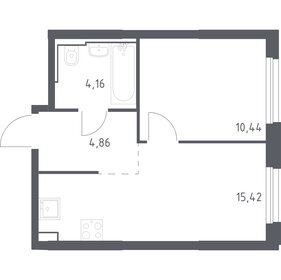 Квартира 34,9 м², 1-комнатная - изображение 1