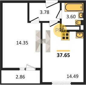 Квартира 37,7 м², 1-комнатная - изображение 1