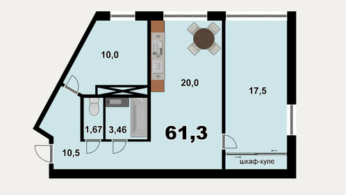 60 м², 2-комнатная квартира 8 000 000 ₽ - изображение 37