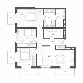 Квартира 87 м², 4-комнатная - изображение 1