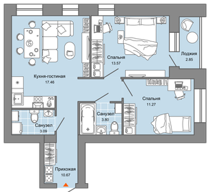 77,5 м², 3-комнатная квартира 8 900 000 ₽ - изображение 129