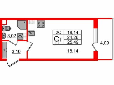 21,5 м², квартира-студия 3 950 071 ₽ - изображение 6