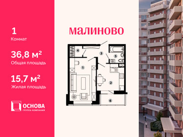 36,5 м², 1-комнатная квартира 6 100 000 ₽ - изображение 94