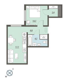 Квартира 40,3 м², 1-комнатная - изображение 1