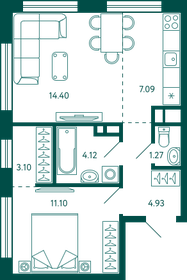 42,5 м², 1-комнатная квартира 6 500 000 ₽ - изображение 96