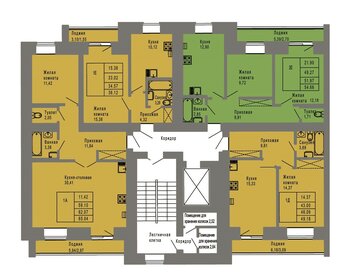 72,3 м², 2-комнатная квартира 6 651 600 ₽ - изображение 72