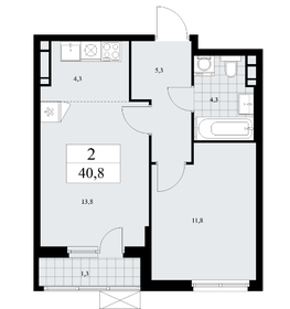 Квартира 40,8 м², 2-комнатная - изображение 1