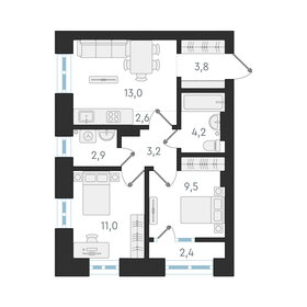 52,4 м², 3-комнатная квартира 10 200 000 ₽ - изображение 18