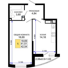 51 м², 1-комнатная квартира 5 250 000 ₽ - изображение 95