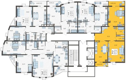 75 м², 2-комнатная квартира 12 360 000 ₽ - изображение 71