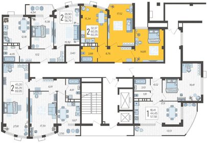 58,2 м², 3-комнатная квартира 5 150 000 ₽ - изображение 82